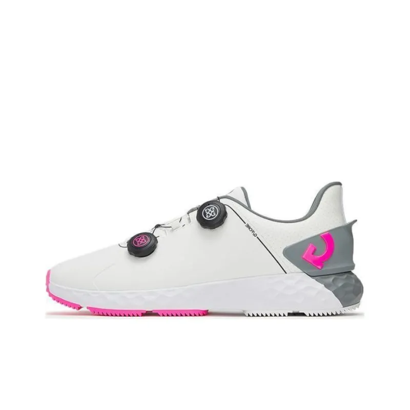 GFORE Cushioned Slip Resistant Low Top Golf Shoes Men's White Gray Pink-0