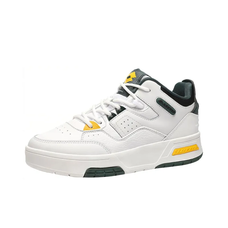 LOTTO Slip-Resistant Water-Resistant High-Top Skateboard Shoes Men's White-6
