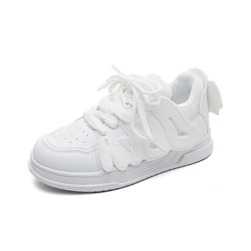 HUANQIU Durable Breathable Low Top Skateboard Shoes Women's White