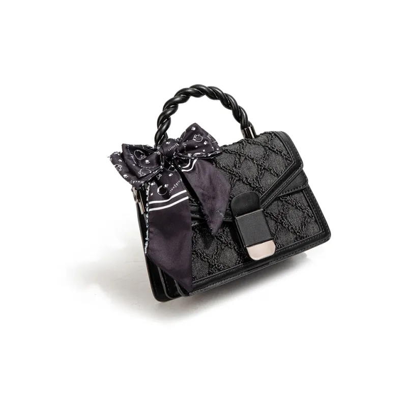 MACKJANICE Polyurethane Synthetic Leather Handbag, Shoulder Bag, Crossbody Bag Regular Women's Black-2