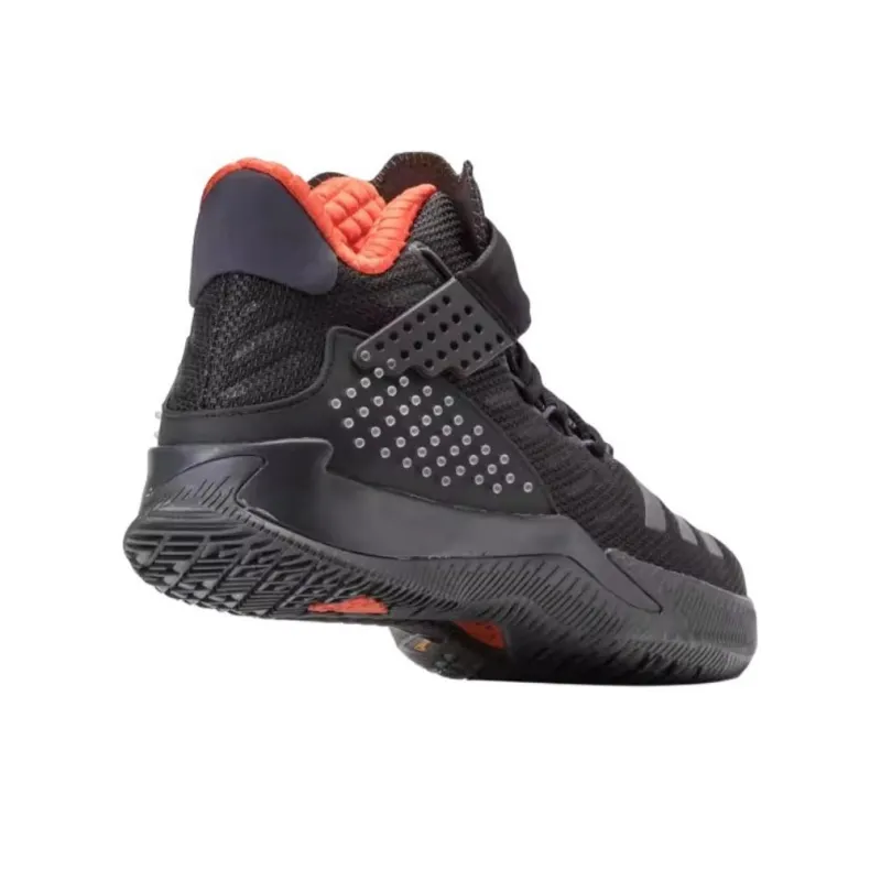 Adidas Ball 365 Cushioned Slip-Resistant Mid-Top Basketball Shoes Men's Black Gray Red-2