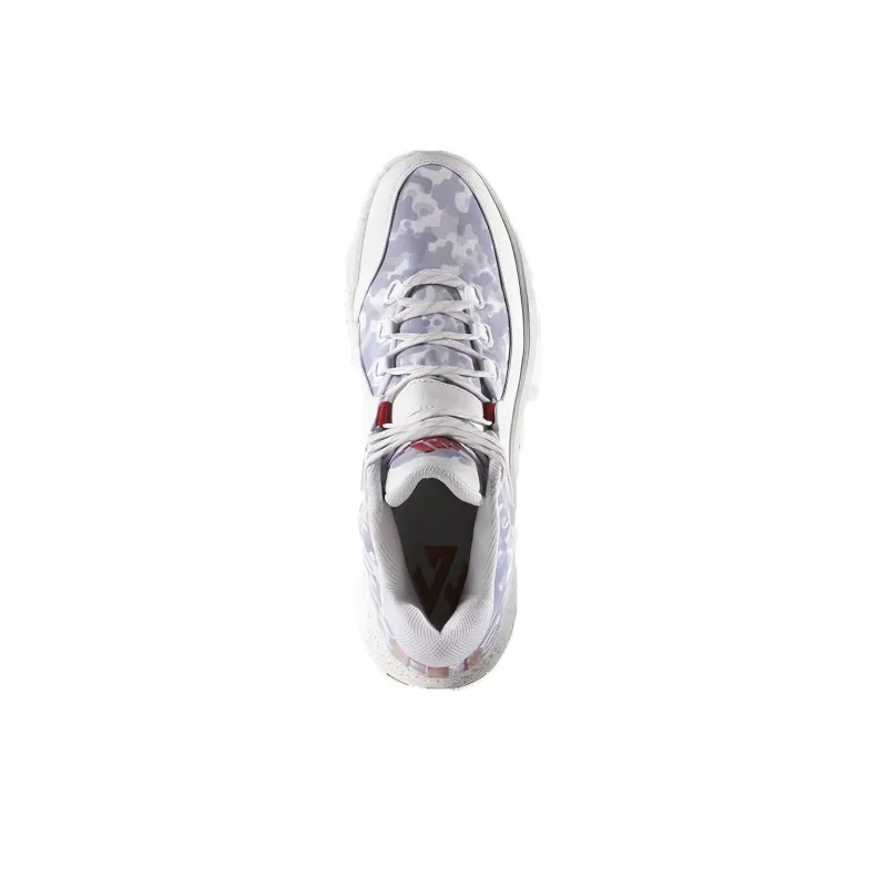 Adidas J Wall 2 Breathable Mid Top Vintage Basketball Shoes Men's White Purple Red-4