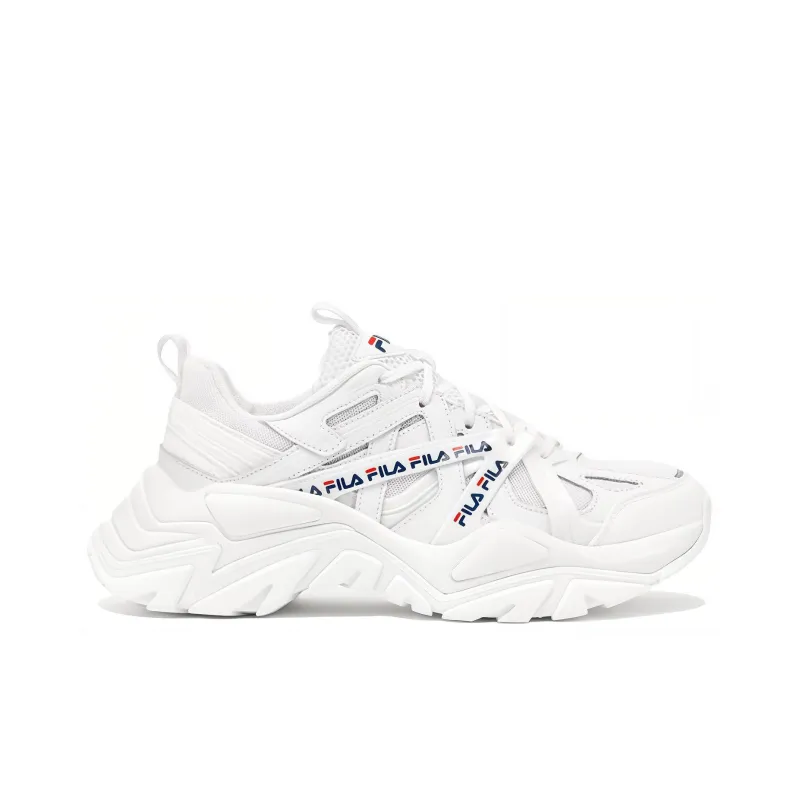 FILA Electrove Cushioning Anti-Slip And Wear-Resistant Low-Top Chunky Sneakers Unisex White-1