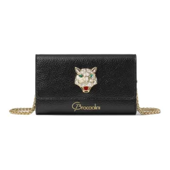 Braccialini Leather Wallet Women's Black