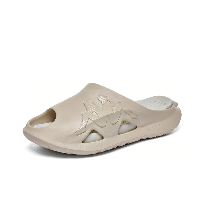 Kappa Slide Slippers Unisex Sheepskin Paper Brown-2
