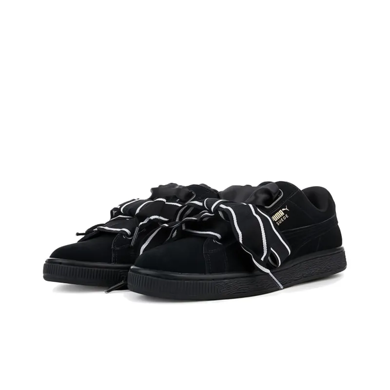 PUMA Suede Heart Satin New Authentic Black Women's-3