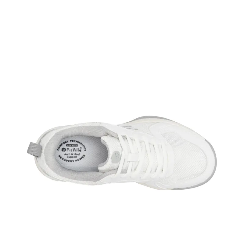 Fitville Cushioning, Abrasion Resistant, Slip Resistant Low Top Tennis Shoes Women's White Blue-12