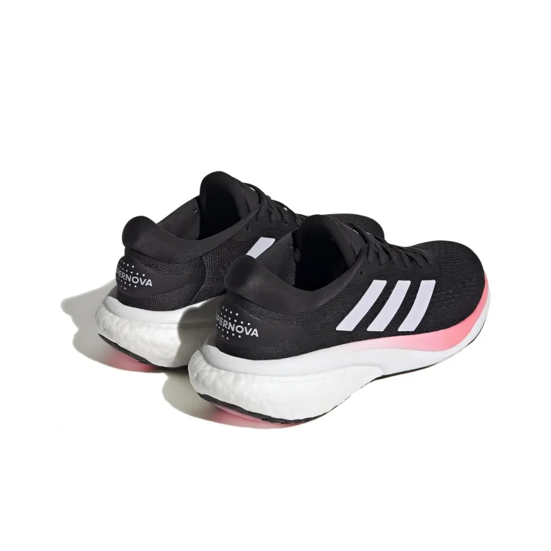 Adidas Supernova 2 Wear Resistant Low Top Running Shoes Women's Black White Pink-4