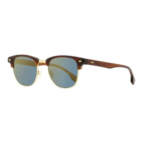 HUGO BOSS Metal Acetate Browline Sunglasses Men's Brown