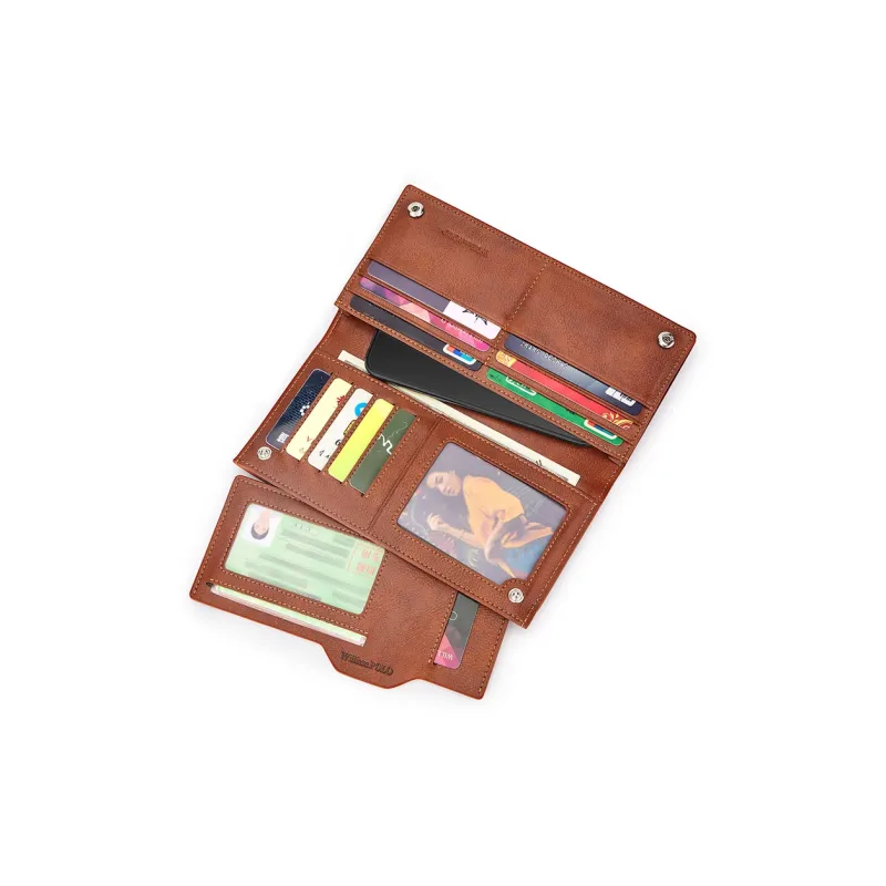 WilliamPOLO Top Grain Cow Leather Multifunction Card Holder Wallet Regular Men's Multicolor-6