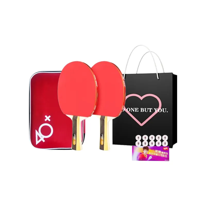 DHS Ping Pong Paddles Unisex Pure Wood Red/Black-0