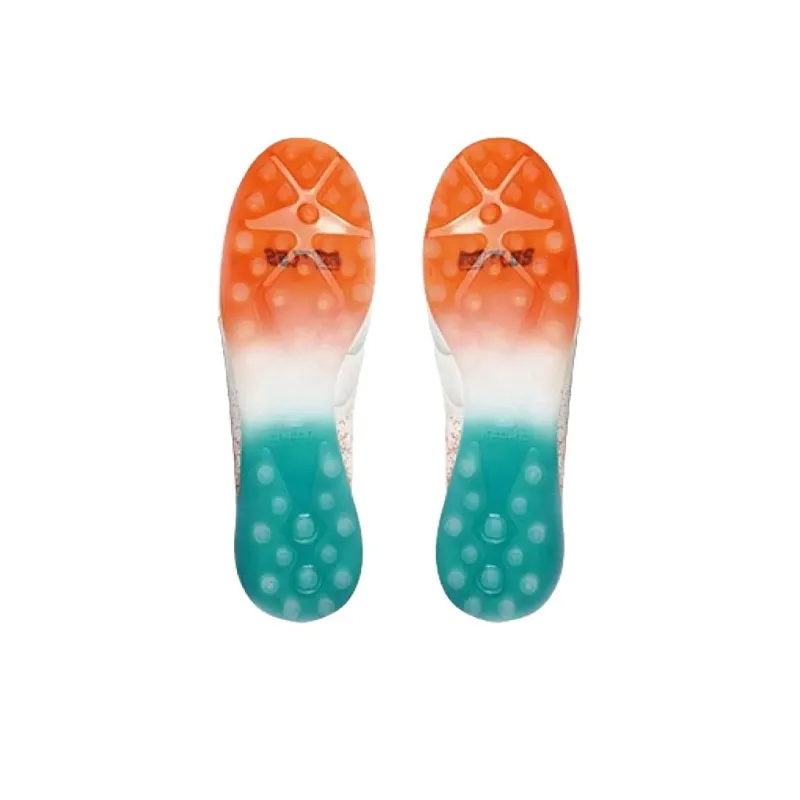 TLSS x KELME MG Rubber Short Studs Slip Resistant, Abrasion Resistant, Breathable Soccer Shoes Unisex White Blue Orange-4