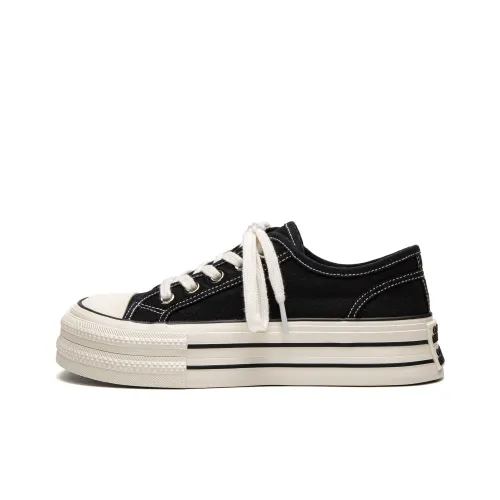 STAE Breathable Lightweight Height Increasing Low Top Canvas Shoes Women's