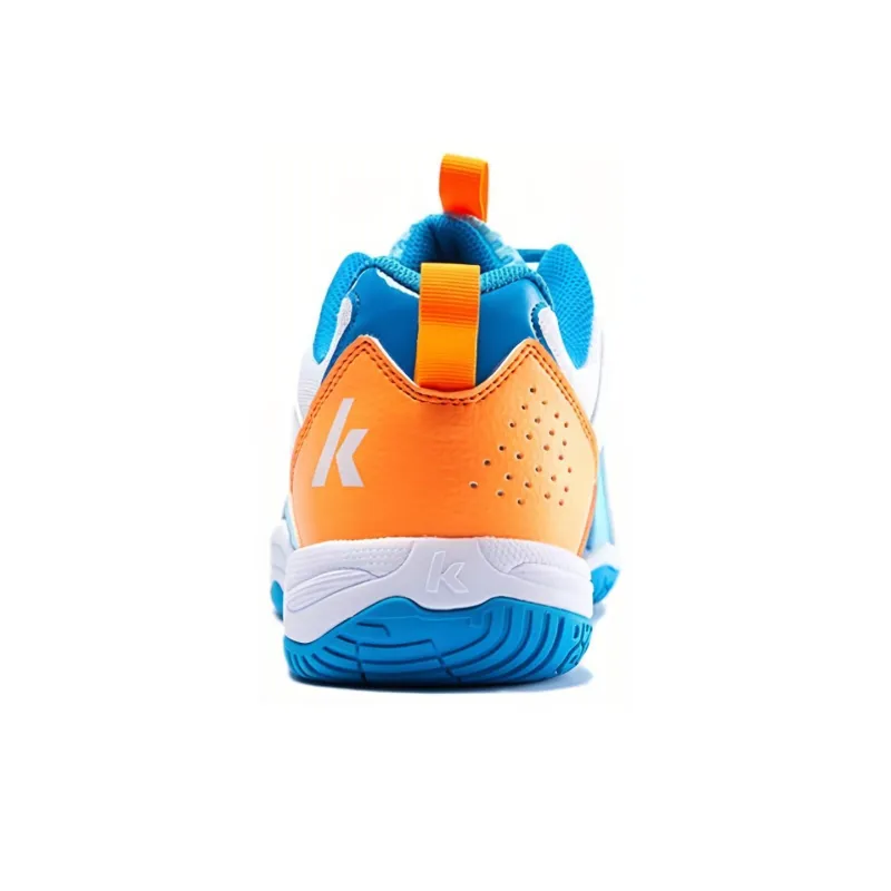 Kawasaki Cushioning Wear Resistant Low Top Badminton Shoes Unisex White Blue Orange-3