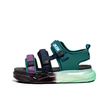 JKEM Beach Sandals Unisex Black Green/White Green/Gray