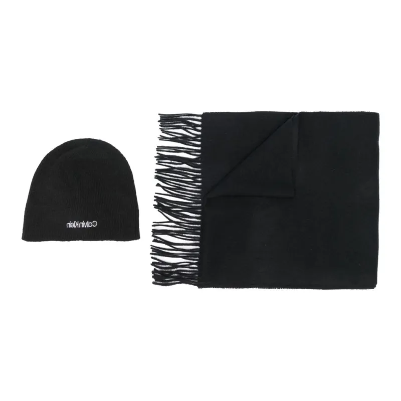 Calvin Klein Logo embroidered Beanie And Scarf Set-1
