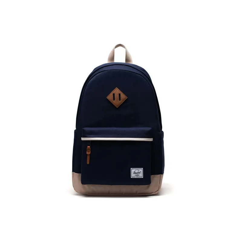 Herschel Recycled Material Backpack Regular Unisex Navy Blue With Light Brown-0