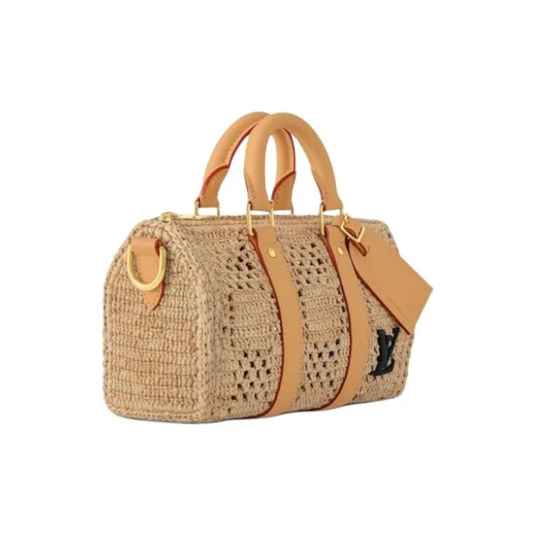 LOUIS VUITTON Keepall Bandouliere 25 Damier Raffia Natural Beige-1