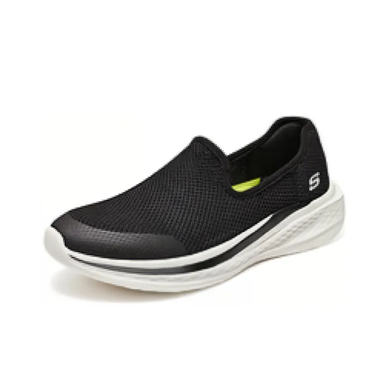 Skechers STREET WEAR Cushioning Abrasion Resistant Breathable Rebound Low Top Casual Shoes Men's Black White-2