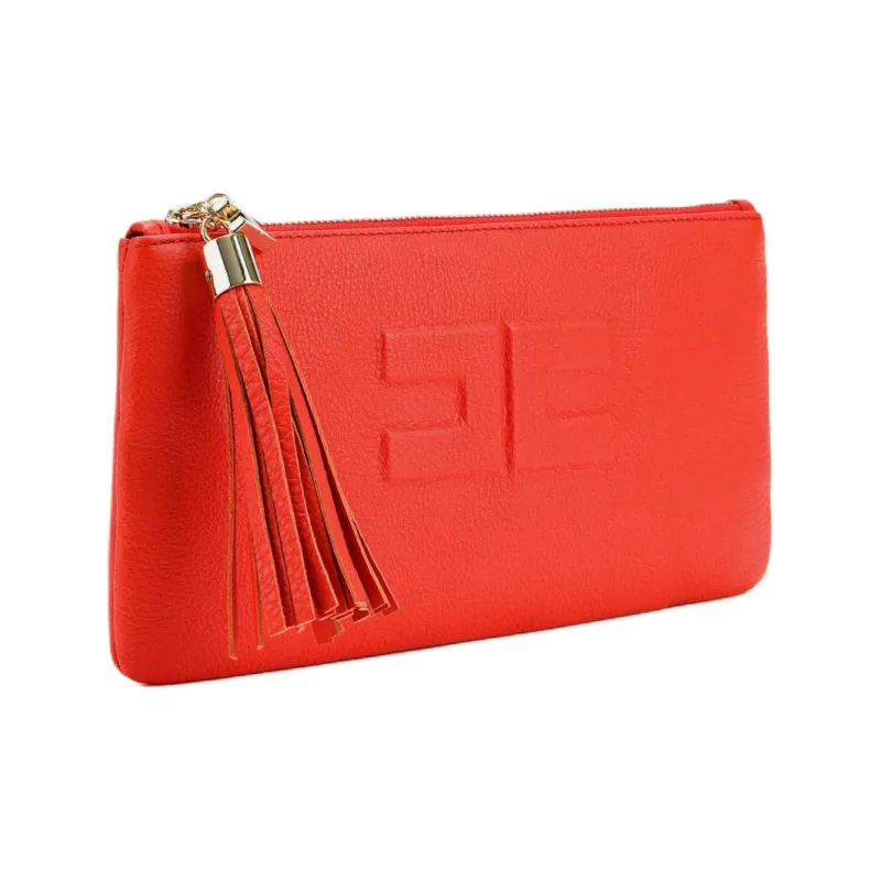 Elisabetta Franchi Leather Clutch Women's Patent Red-1