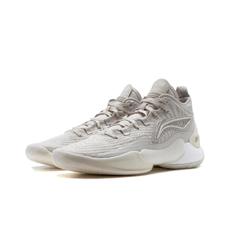 LiNing YuShuai 18 Cushioning Wear Resistant Mid Top Basketball Shoes Men's Gray-3
