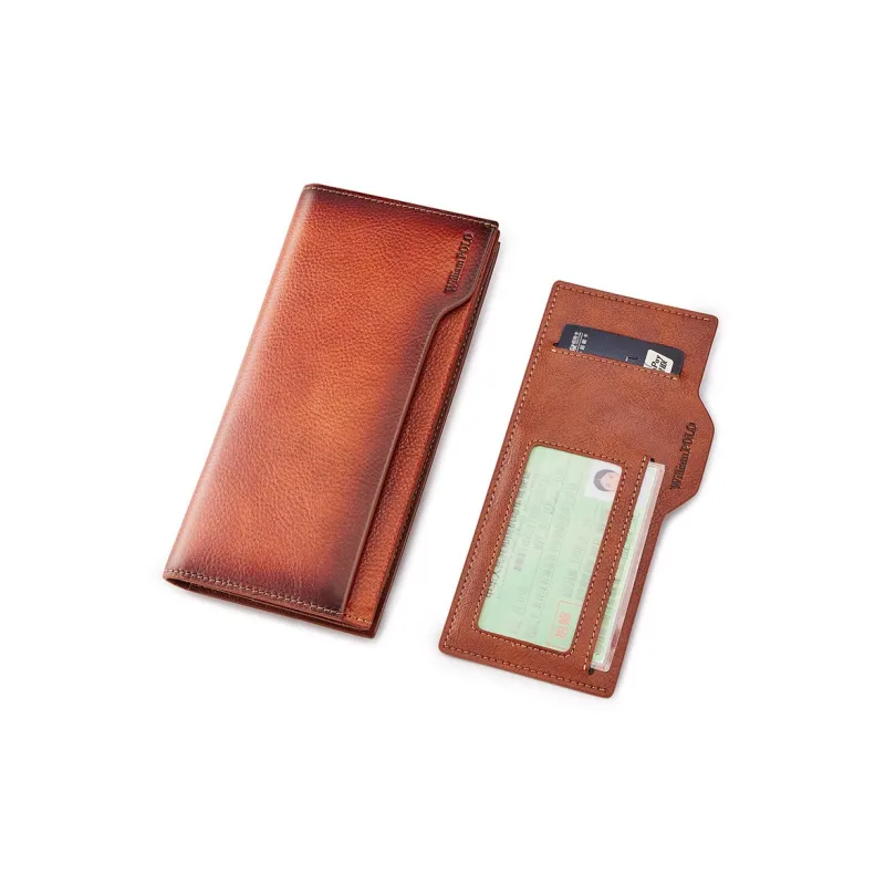 WilliamPOLO Top Grain Cow Leather Multifunction Card Holder Wallet Regular Men's Multicolor-7