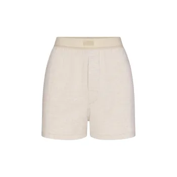 SKIMS BOYFRIEND LOOSE BOXER Casual Shorts Women's Heather Oatmeal Stoneflower Wheat
