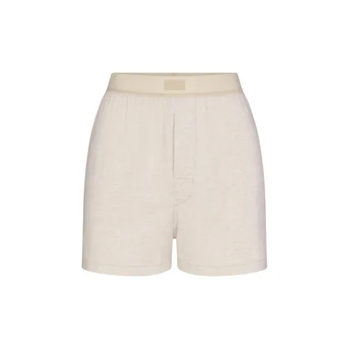 SKIMS BOYFRIEND LOOSE BOXER Casual Shorts Women's HEATHER OATMEA Heather Flower Wheat