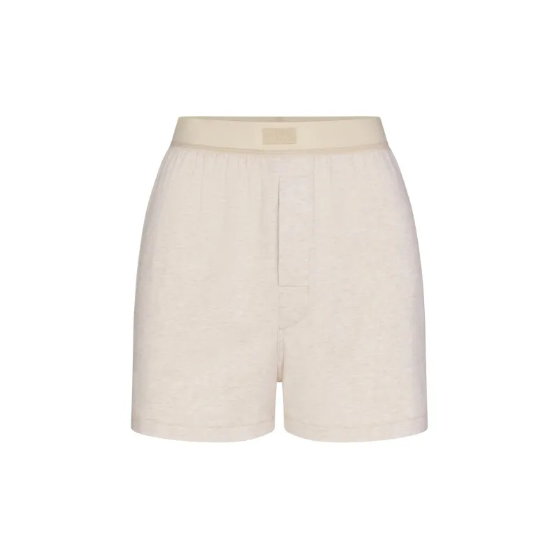 SKIMS BOYFRIEND LOOSE BOXER Casual Shorts Women's HEATHER OATMEA Heather Flower Wheat-0
