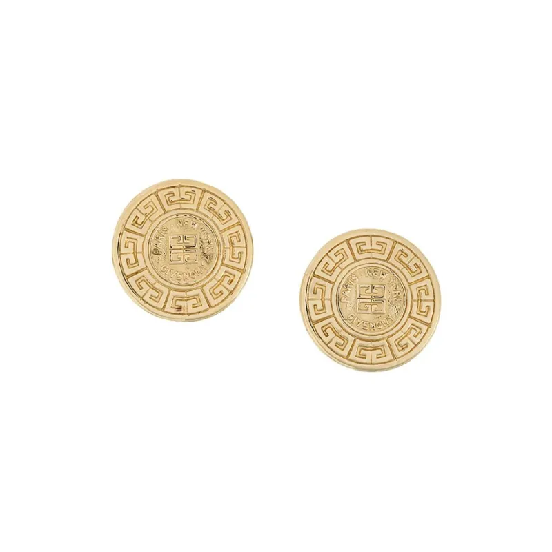 Givenchy Pre-Owned 1980s Logo-embossed Clip-on Earrings-0