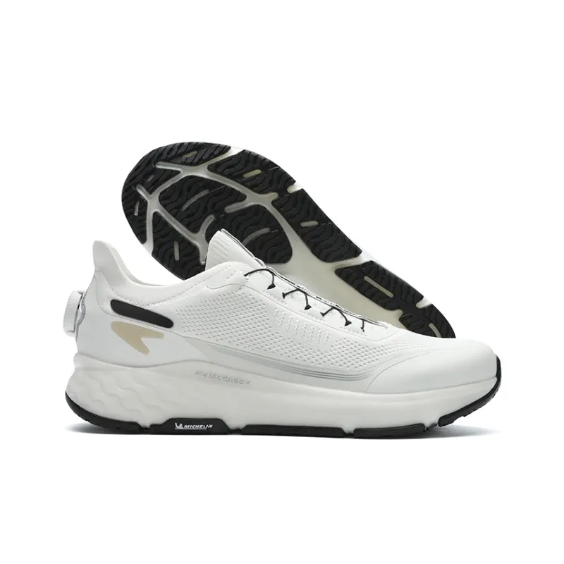 FILA BOA Cushioned Slip Resistant Abrasion Resistant Breathable Low Top Running Shoes Men's White-3