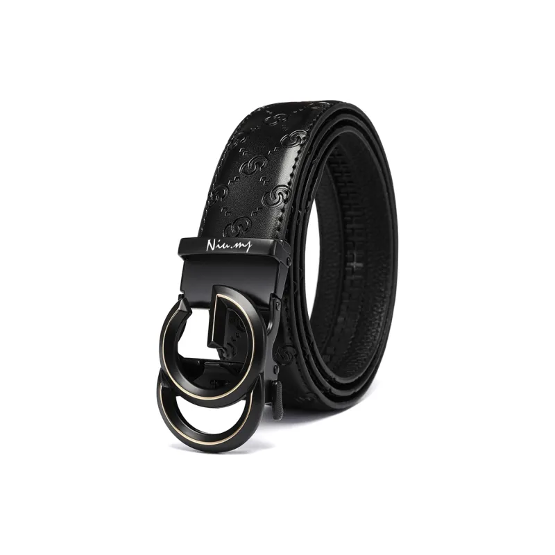 NIUMJ Luxurious Comfort Elegance Automatic Buckle Leather Belts Men's-0