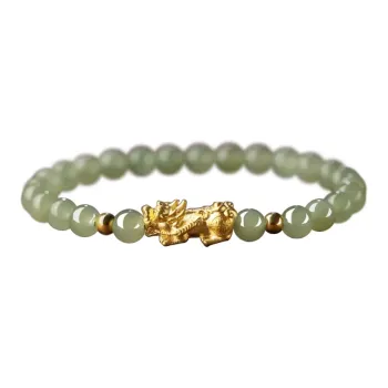 GOLDFISH ALLEY Bracelets Pale Greenish White Jade Unisex