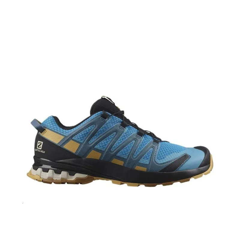 SALOMON XA Pro 3D V8 Abrasion Resistant Low Top Running Shoes Men's Blue Black-1