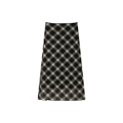 LEDIN Casual Long Skirts Women's Unisex Plaid