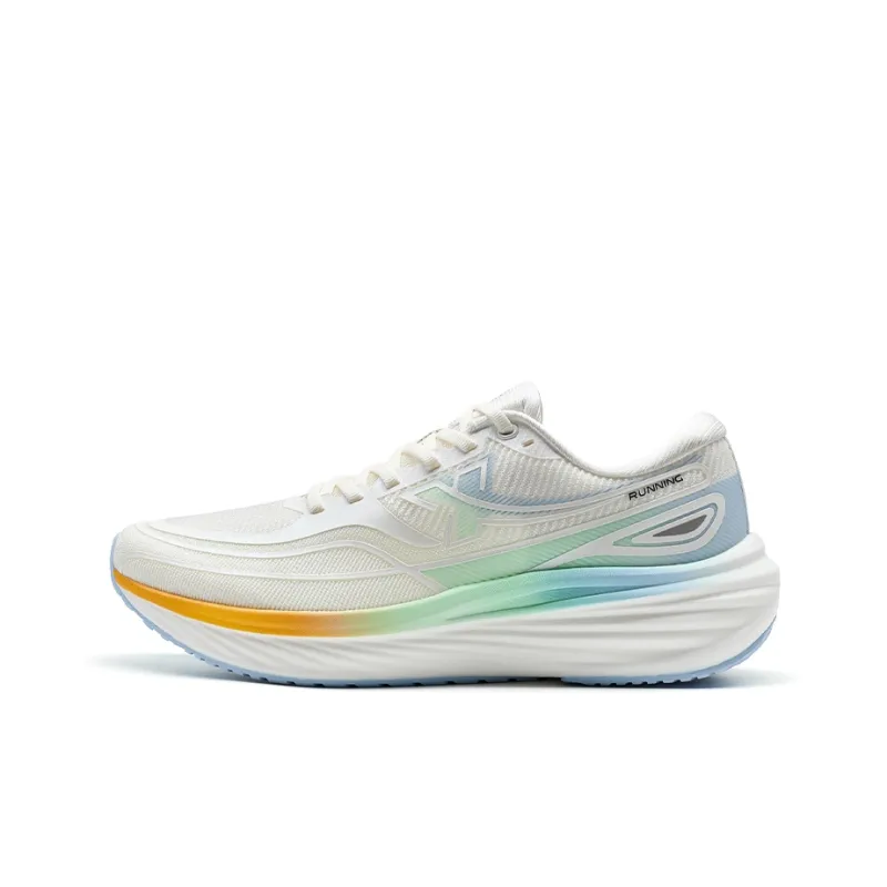 XTEP Running Shoes Men Low Top Sail White/Fluorescent Light Cyan Green/Northern Lights Blue-0