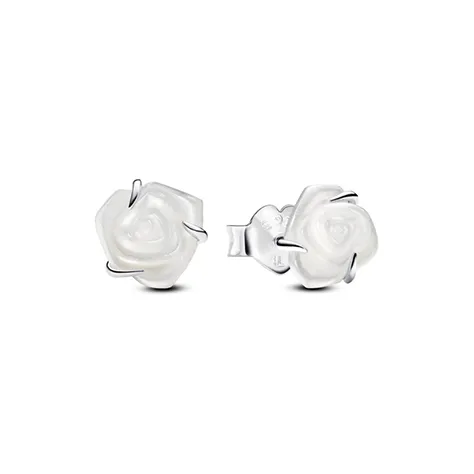 Pandora 925 Silver Pearls Stud Earrings Women's Silver-0
