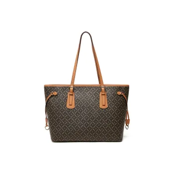 PIERRE CARDIN PVC Tote Underarm Shoulder Bag Tubas Women's Coffee