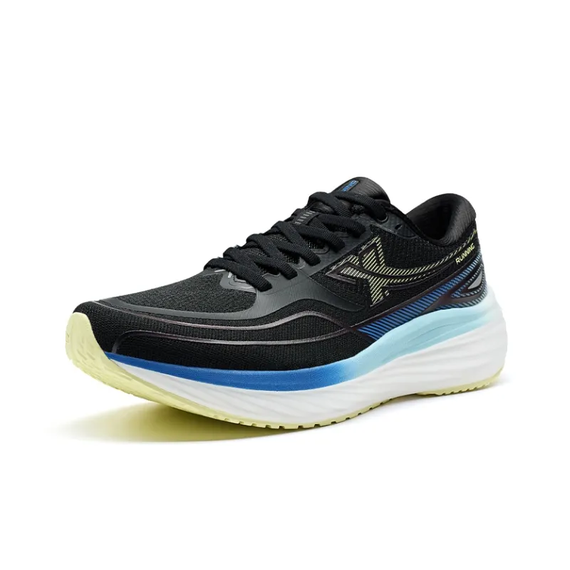 XTEP Running Shoes Men Low Top Black/Light Cyan Blue-2