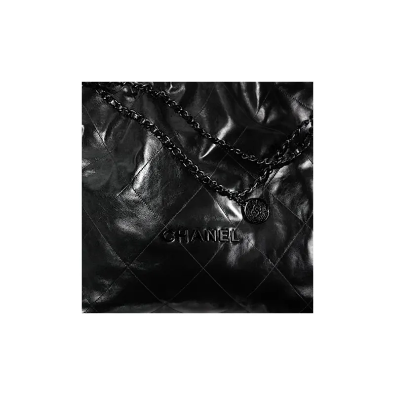 CHANEL 22BagSo Black Cow Leather Tote Bag, Shopping Bag, Handbag, Shoulder Bag Tubas Women's Black-3