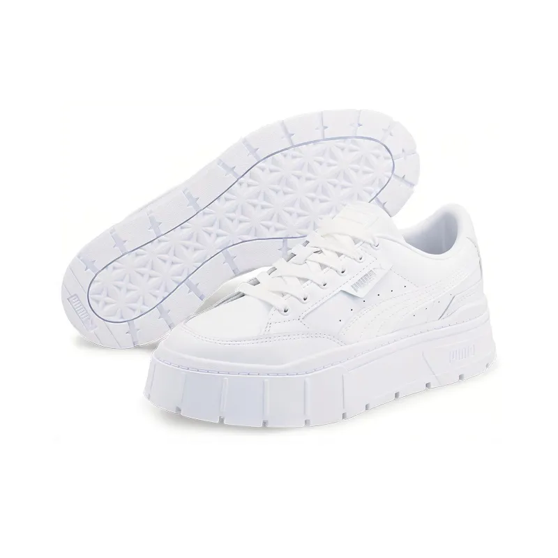 PUMA Mayze Stack Leather 'Triple White' Women's-4