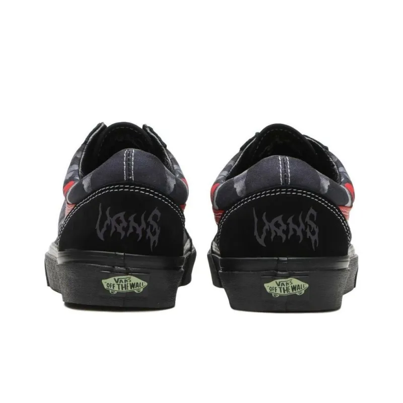 Old Skool Vans 'Midnight Shift Black Skull'-4