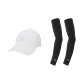 White Hats & Caps+Black Cooling Arm Sleeves