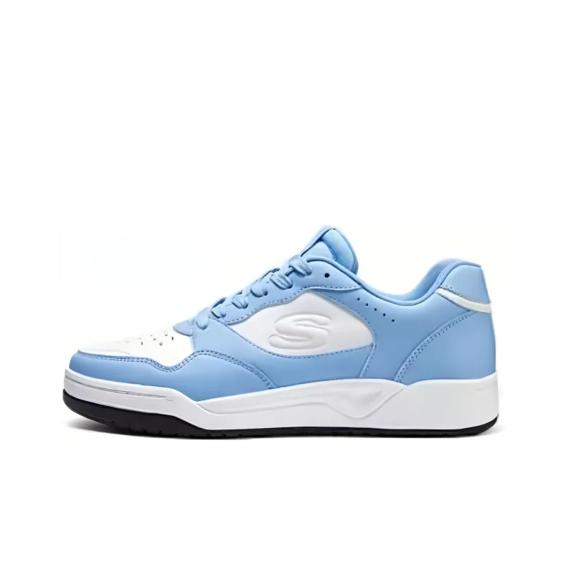 Skechers Street Cushioning Wear Resistant Low Top Skateboard Shoes Men's White Blue-0