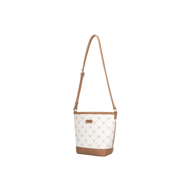 Kappa Matte Leather One Shoulder Bag, Tote, Commute Bag, Crossbody Bag, Bucket Bag Regular Women's Coconut Latte Brown-1
