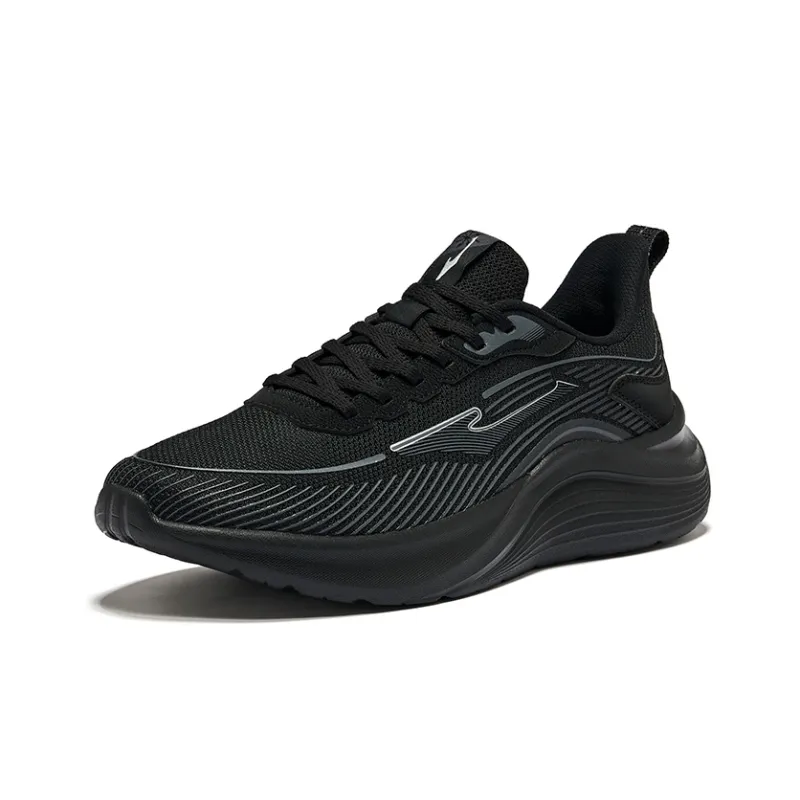 Erke Cushioning Breathable Low Top Running Shoes Men's Jet Black-2