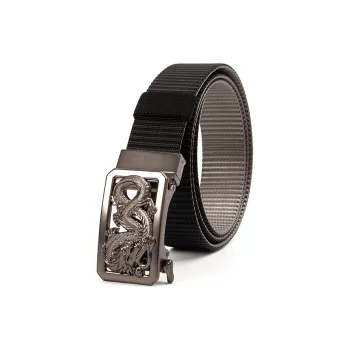 BAIJUAN Double Sided Automatic Buckle Nylon Belts Men's Strap Width 3.5cm