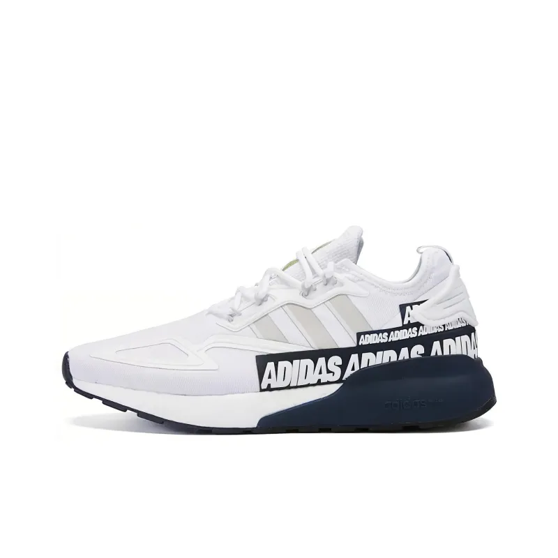 Adidas Zx 2K Boost Bold Logo Graphic White Navy-0