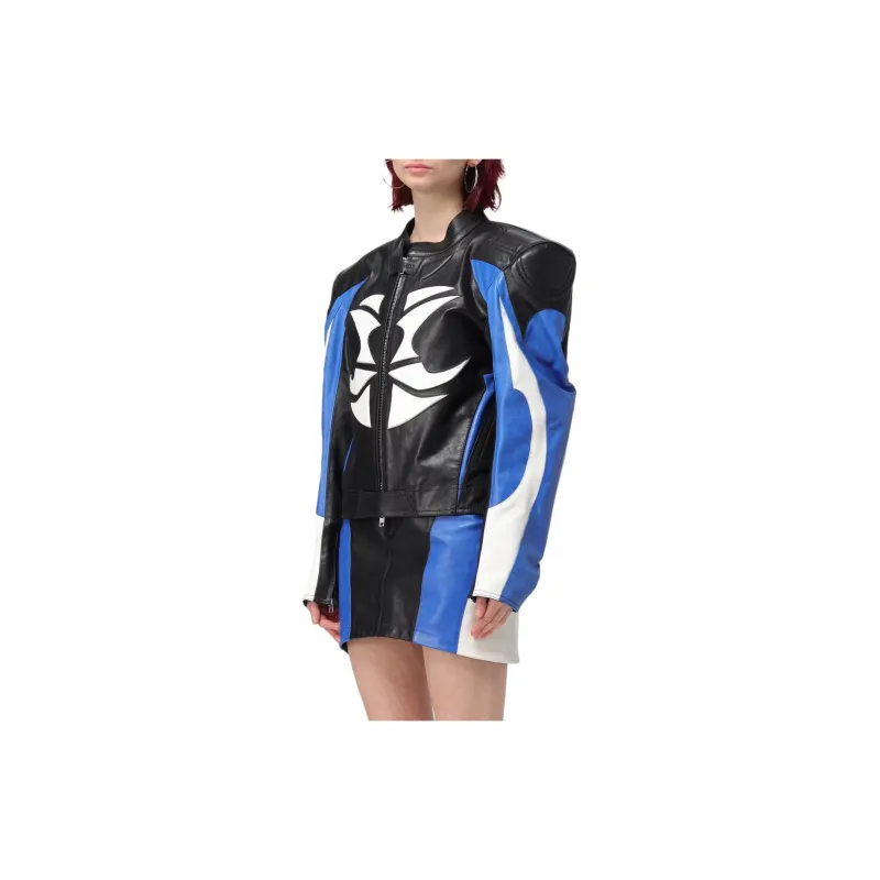 Vetements Tribal Leather Racing Jacket 'Black'-2