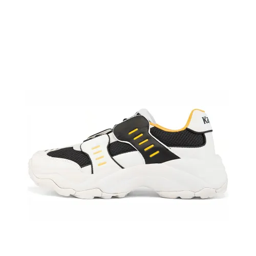 Kappa Chunky Sneakers Unisex Low-Top Korean White/Black/Saffron Yellow